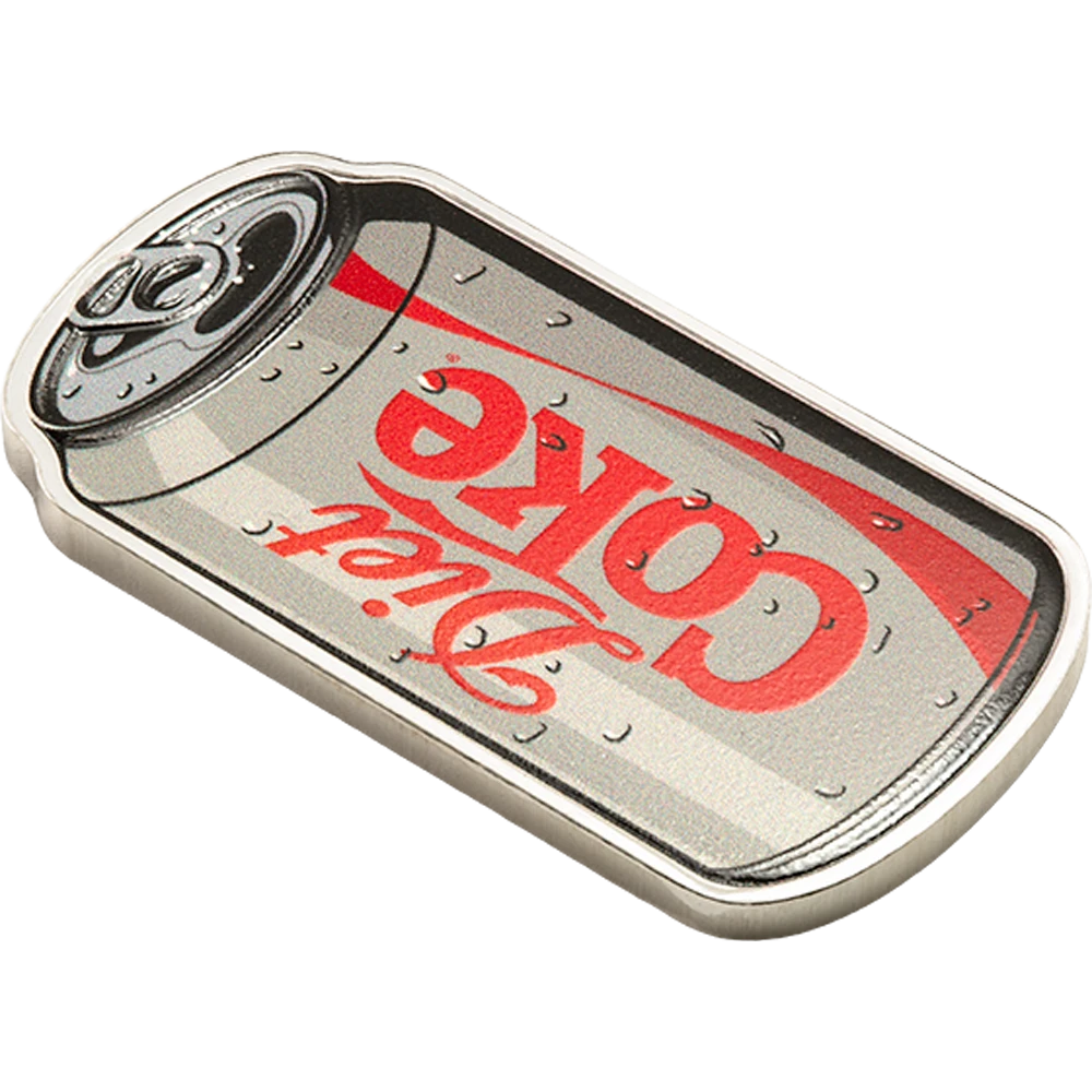2026 PAMP Diet Coke 1oz .9999 Fine Silver Colorized Shaped Coin limited mintage 4000