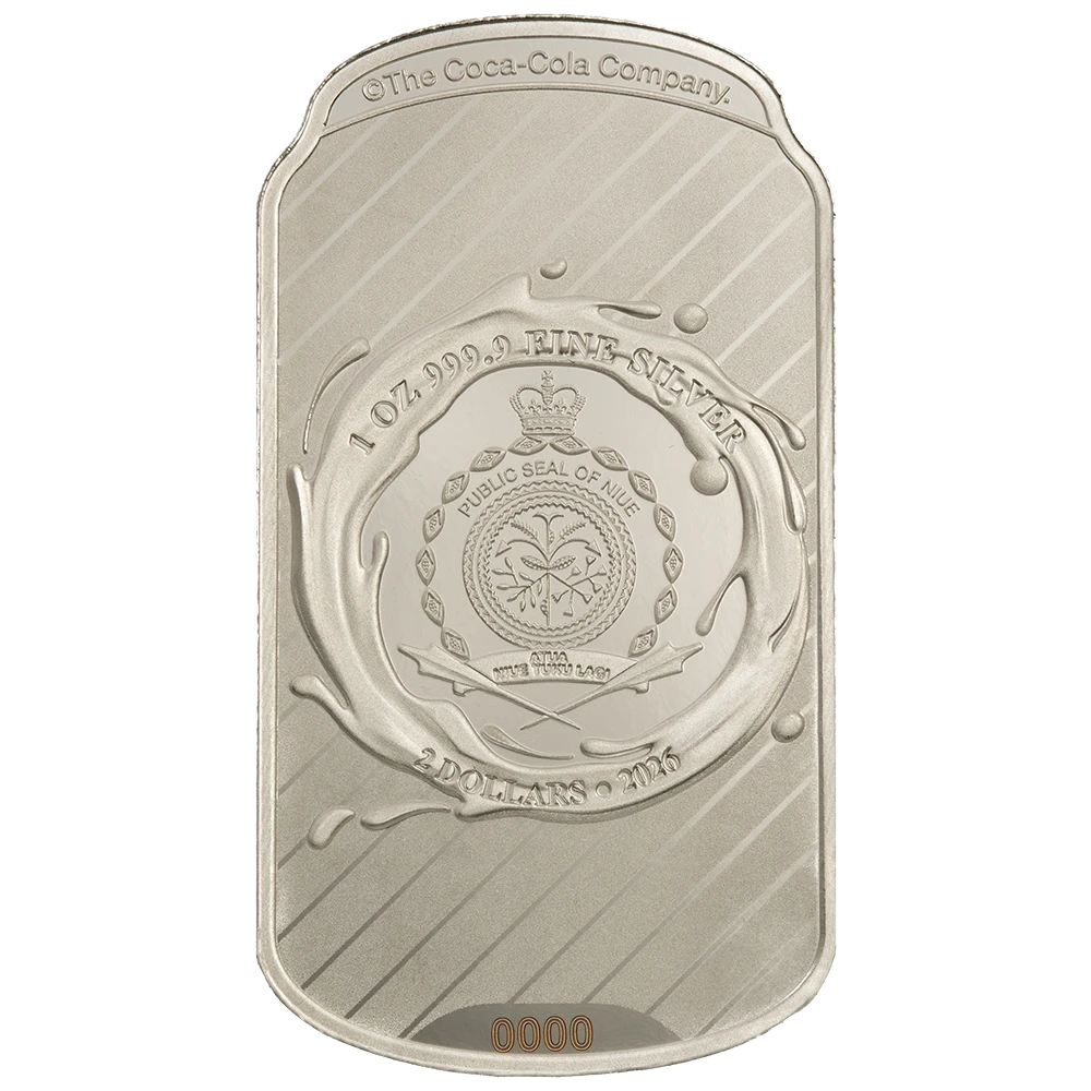 2026 PAMP Diet Coke 1oz .9999 Fine Silver Colorized Shaped Coin limited mintage 4000