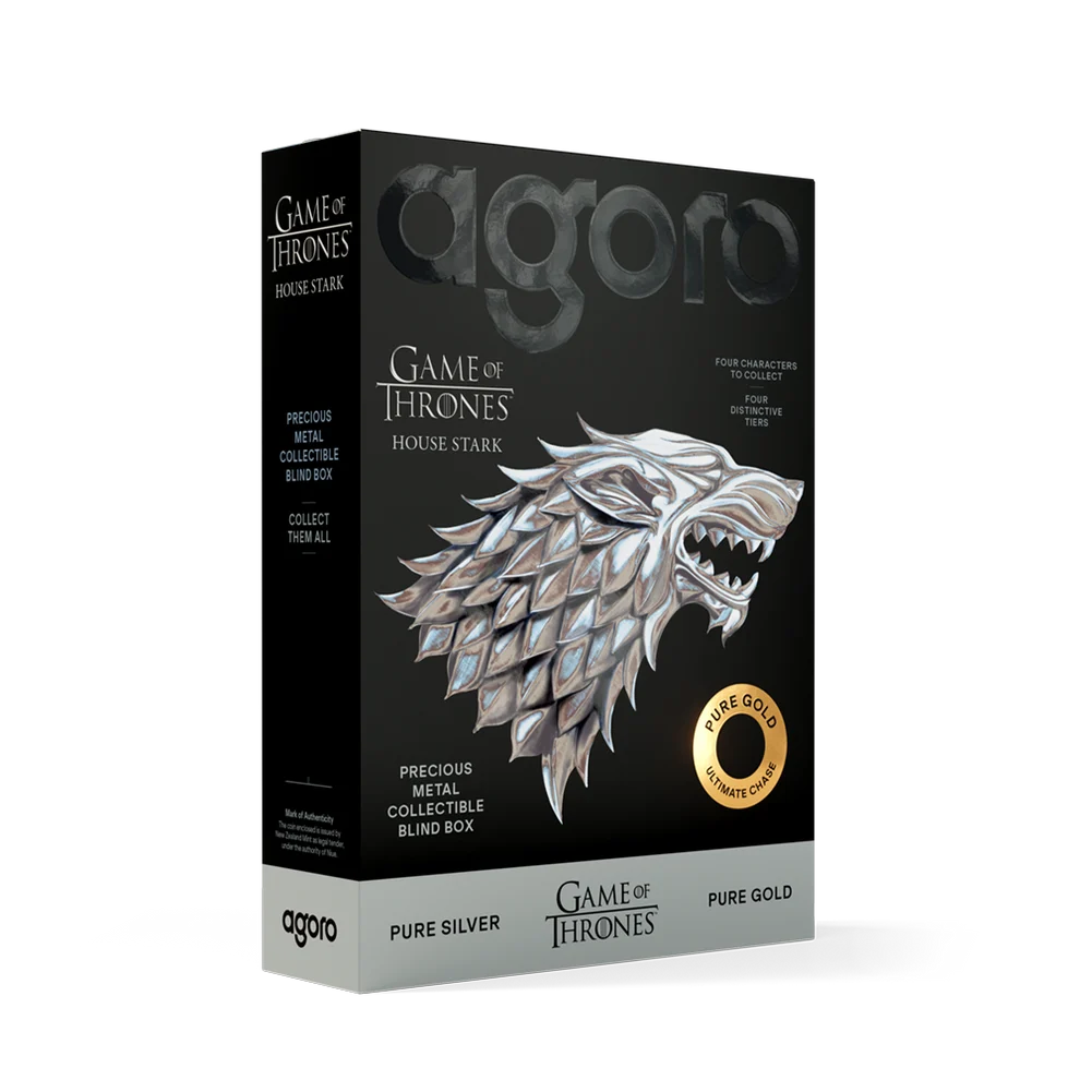 2026 Agoro Game of Thrones House Stark 5g Silver or Gold Foil Blind Box