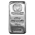 Germania Mint 10oz 999.9 Fine Silver Cast Bullion Bar with Crowned Eagle Emblem and Serial Number