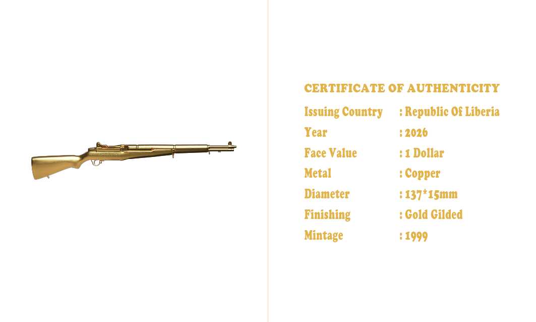 M1 Garand Copper Blind Box – 2026 Liberia $1 Shaped Collectible