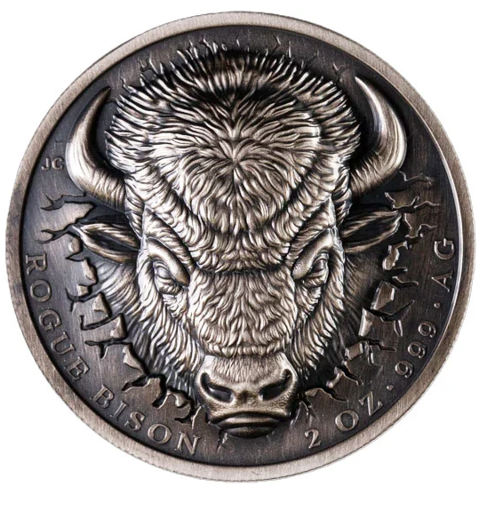 2026 Ascension Island $2 Rogue Bison 2oz Silver Coin