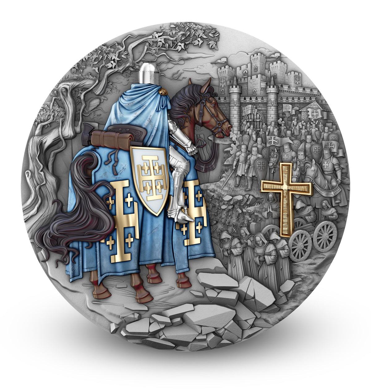 Jerusalem Knights 2oz Silver Coin – Medieval Crusader Collectable