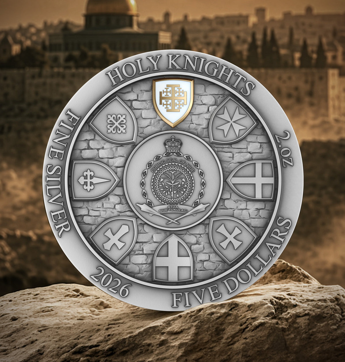 Jerusalem Knights 2oz Silver Coin – Medieval Crusader Collectable