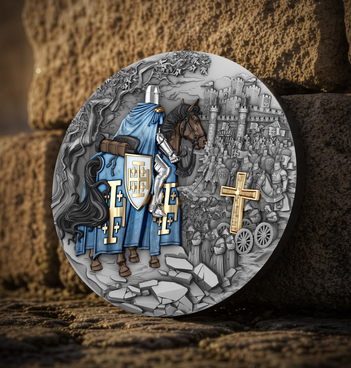 Jerusalem Knights 2oz Silver Coin – Medieval Crusader Collectable
