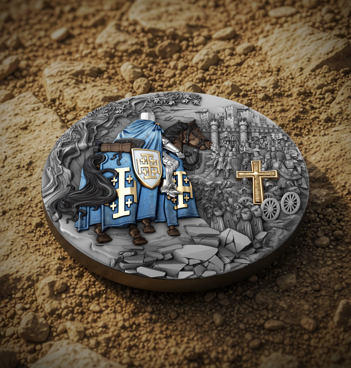 Jerusalem Knights 2oz Silver Coin – Medieval Crusader Collectable