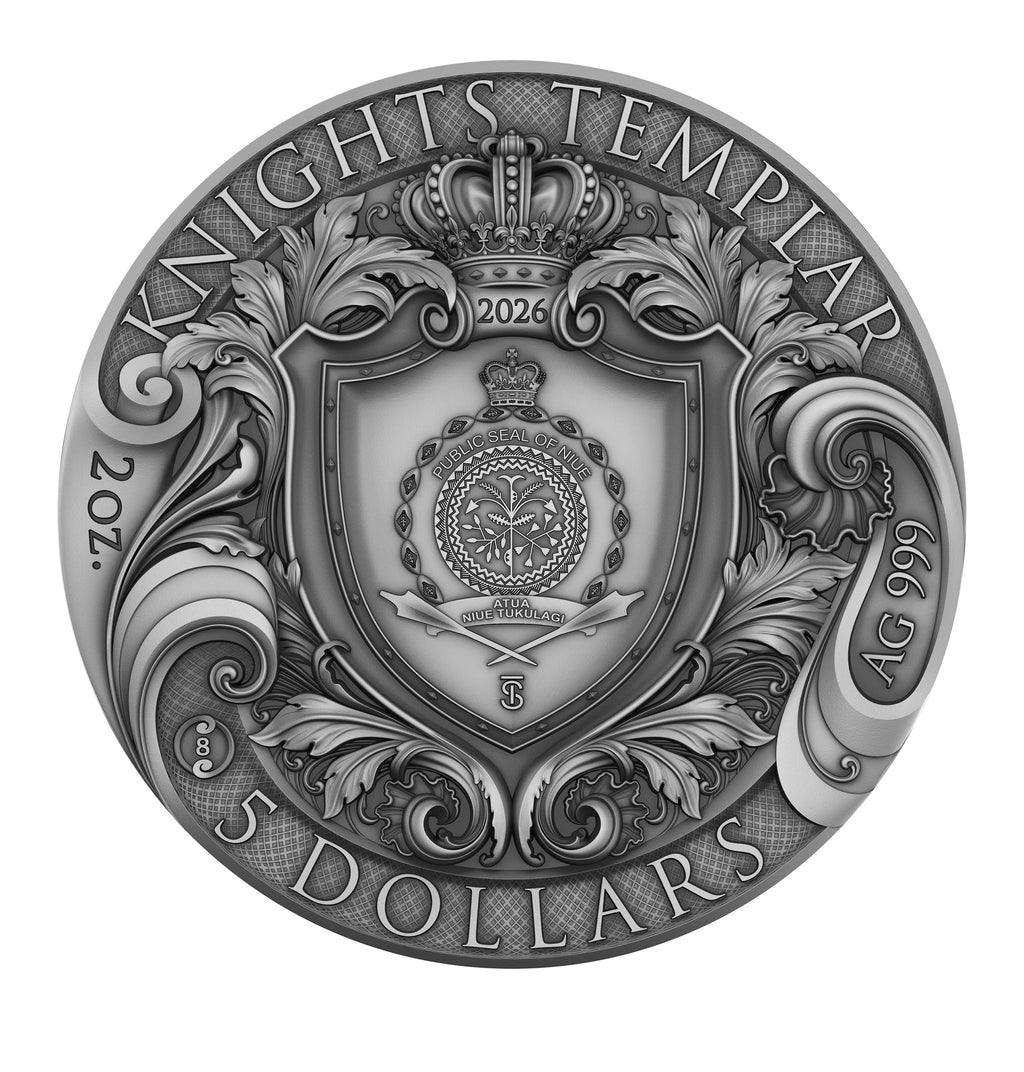 2026 Niue Knights Templar 2 oz Silver Coin