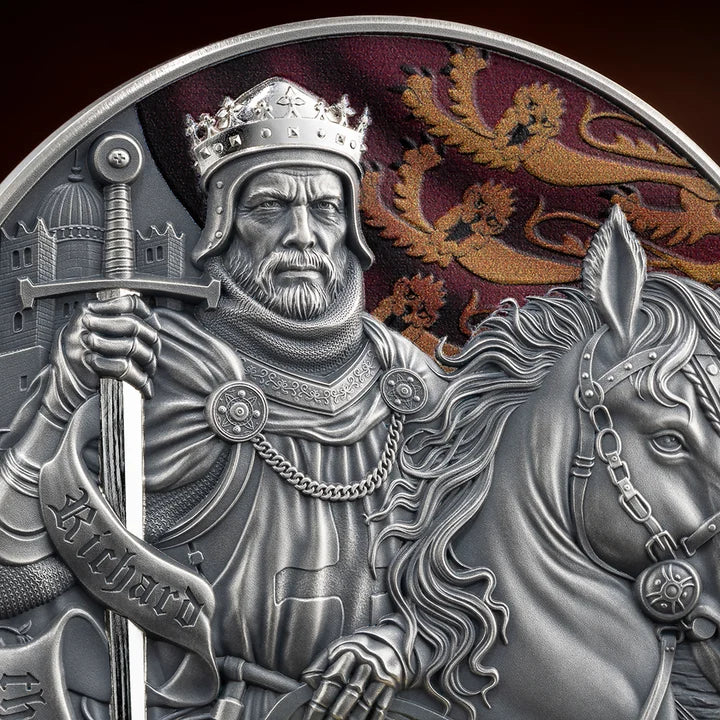 Legends of Battlefield: Richard the Lionheart 2026 2 oz Silver Antique High Relief Coin - MINT XXI