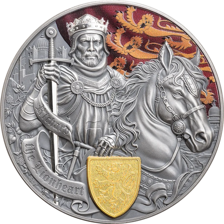 Legends of Battlefield: Richard the Lionheart 2026 2 oz Silver Antique High Relief Coin - MINT XXI