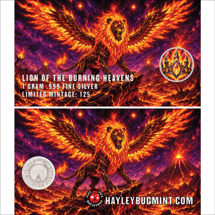 Lion of the Burning Heavans – Hayleybug Mint 1 Gram .999 Fine Silver