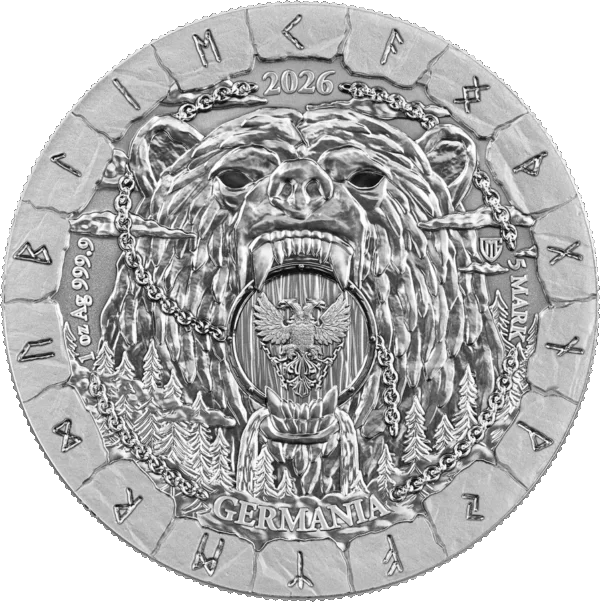 2026 Germania Mint Bödvar Saga: Loss 1 oz Silver BU Coin With COA
