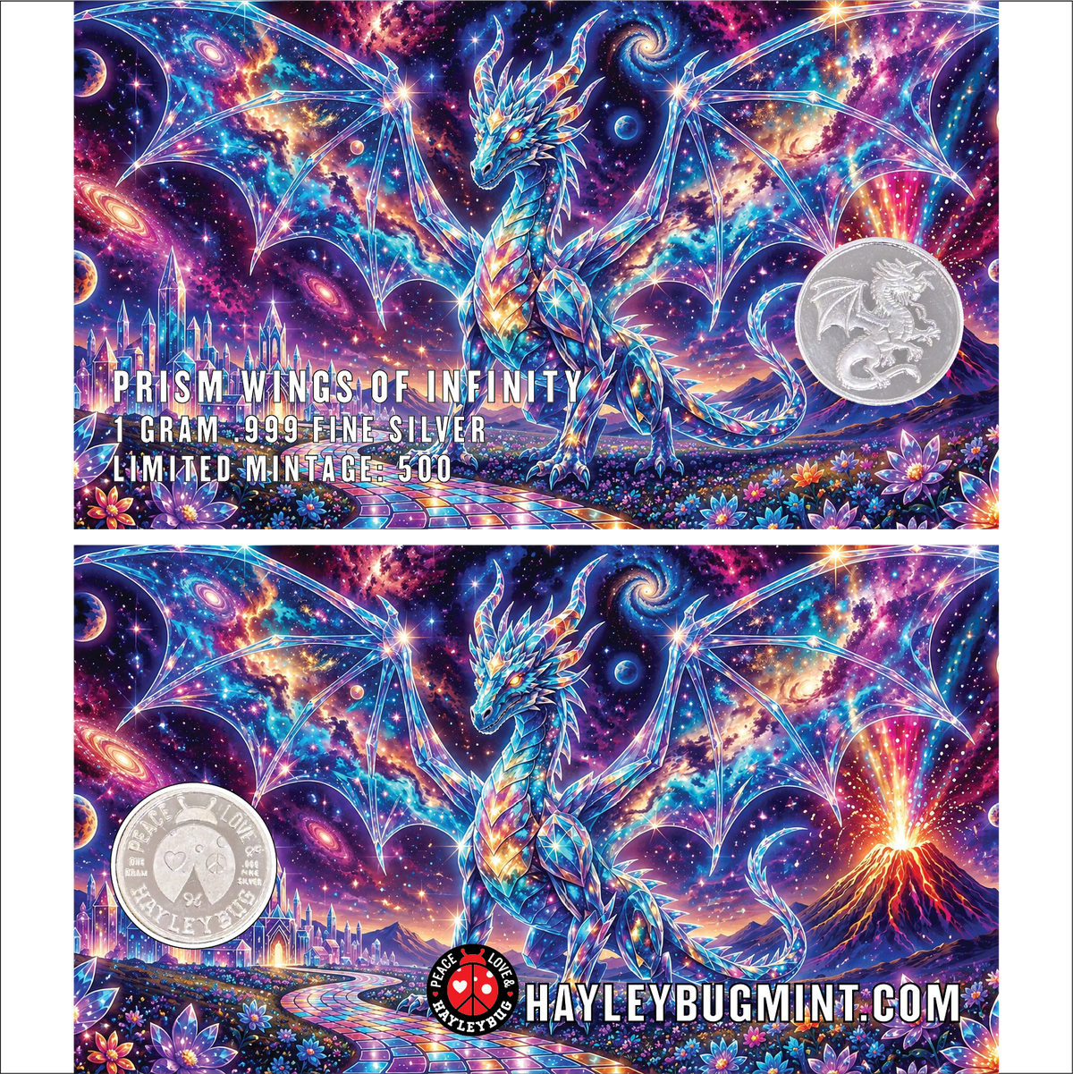 Prism Wings of Infinity – Hayleybug Mint 1 Gram .999 Fine Silver