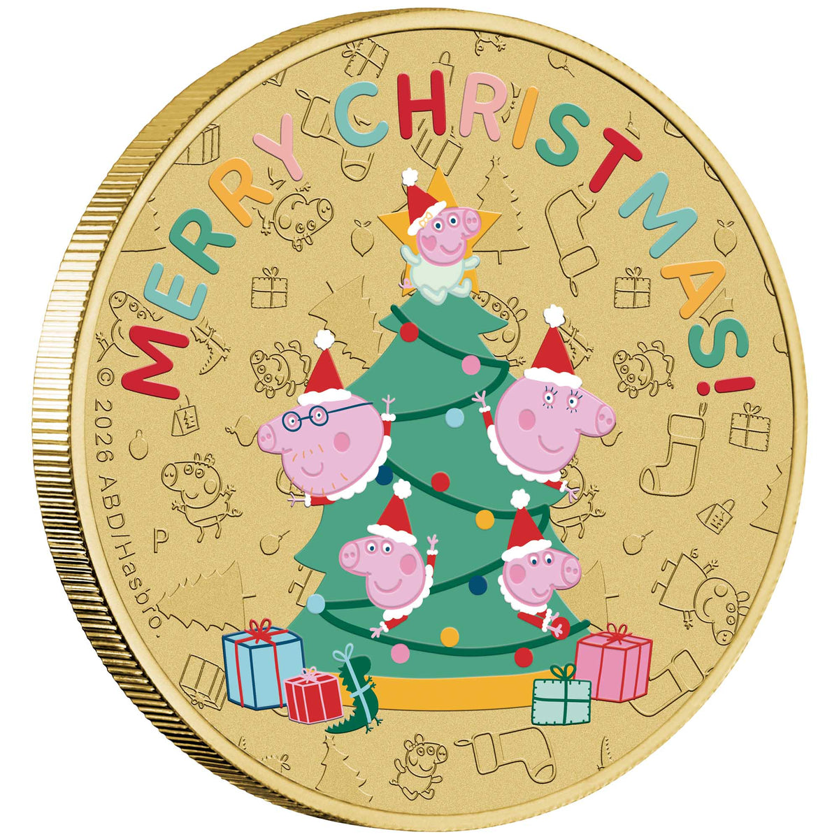 Peppa Pig Merry Christmas 2026 Collector Coin in Card Perth Mint mintage 5000