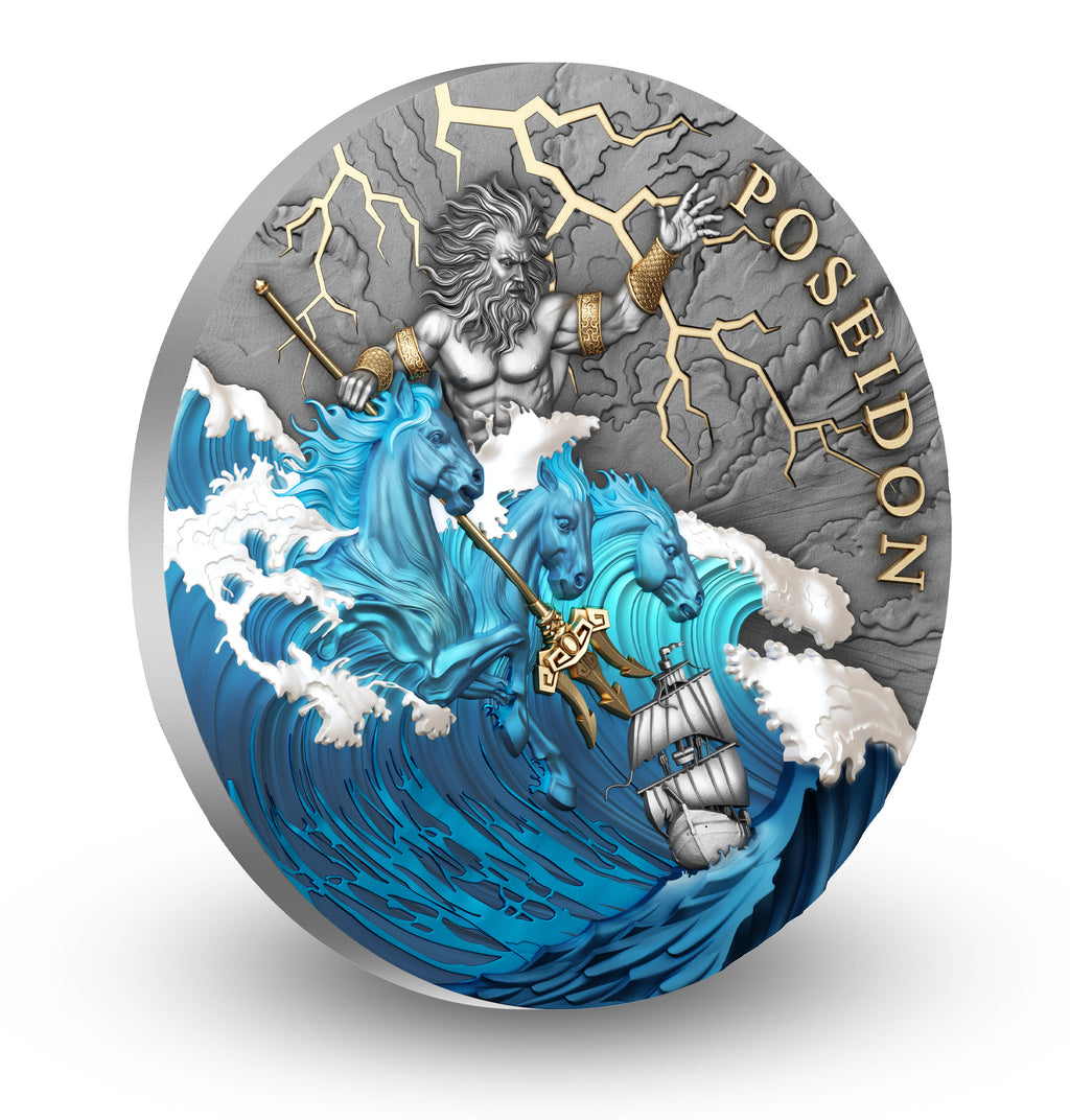 2026 Niue Poseidon Colorized 2 oz Silver Coin