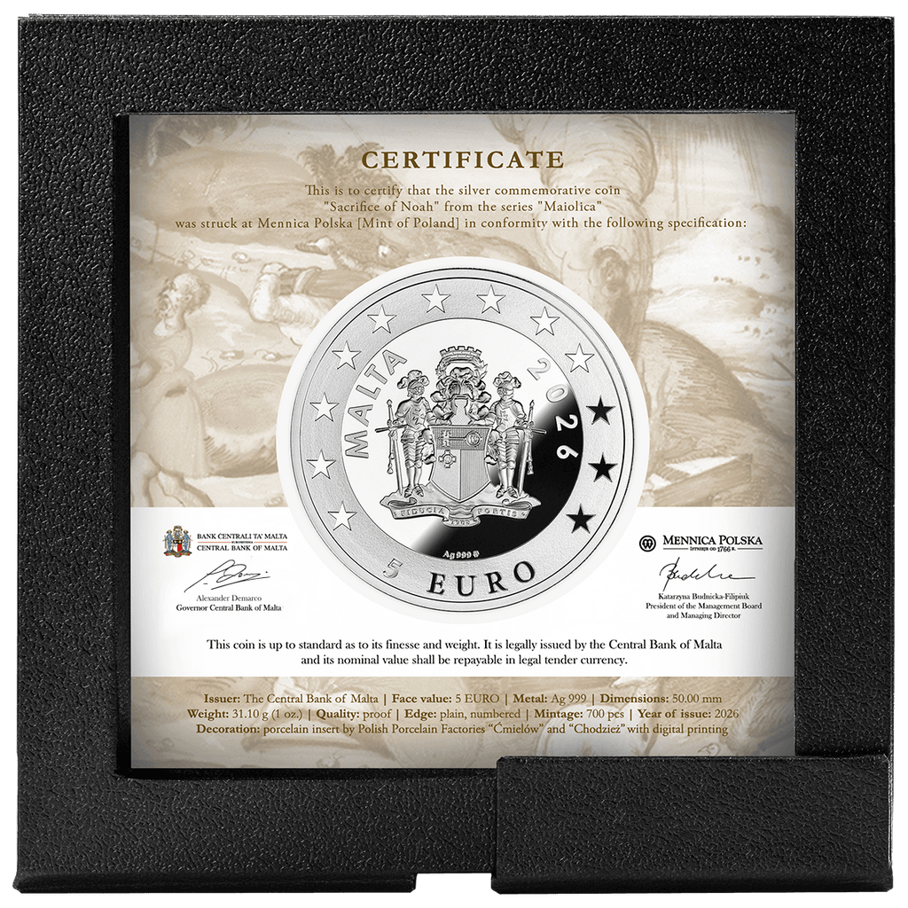 2026 Malta Maiolica – The Sacrifice of Noah 1oz Silver Coin