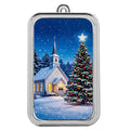 Scottsdale Mint Christmas Church 1 oz Silver Colorized Bar Christmas Ornament