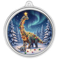 Scottsdale Mint Christmas Dinosaurs and Northern Lights 1 oz Silver Colorized Round Ornament