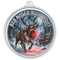 Scottsdale Mint Red Nosed Reindeer 1 oz Silver Colorized Round Christmas Ornament Copy