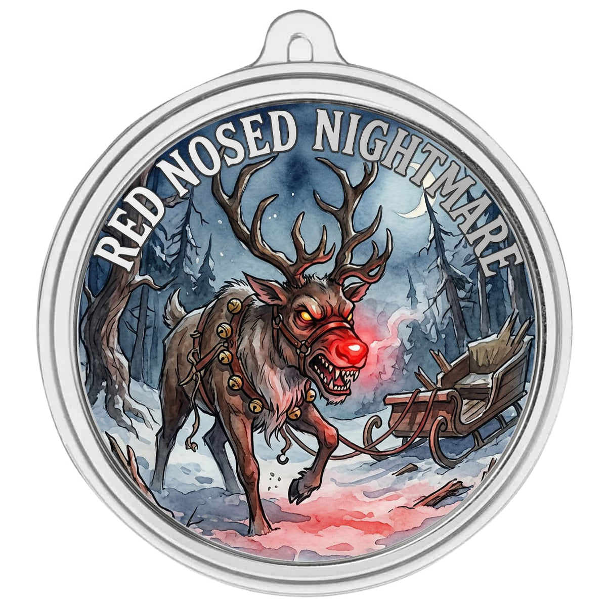 Scottsdale Mint Red Nosed Reindeer 1 oz Silver Colorized Round Christmas Ornament Copy