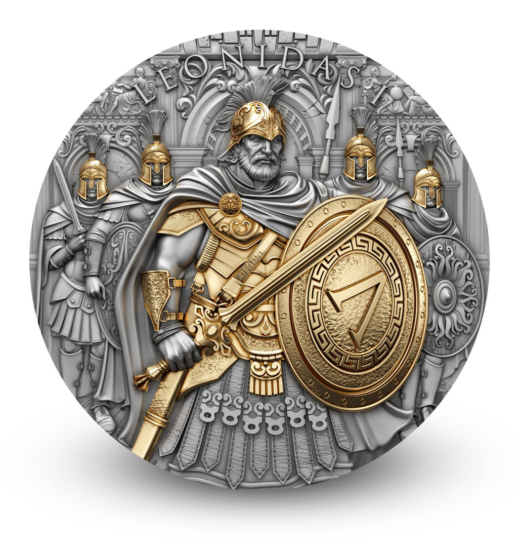 Shop the Leonidas Legendary Warriors 2oz .999 Silver Coin. Featuring antique high relief and selective gold gilding, celebrating Sparta's legendary king.