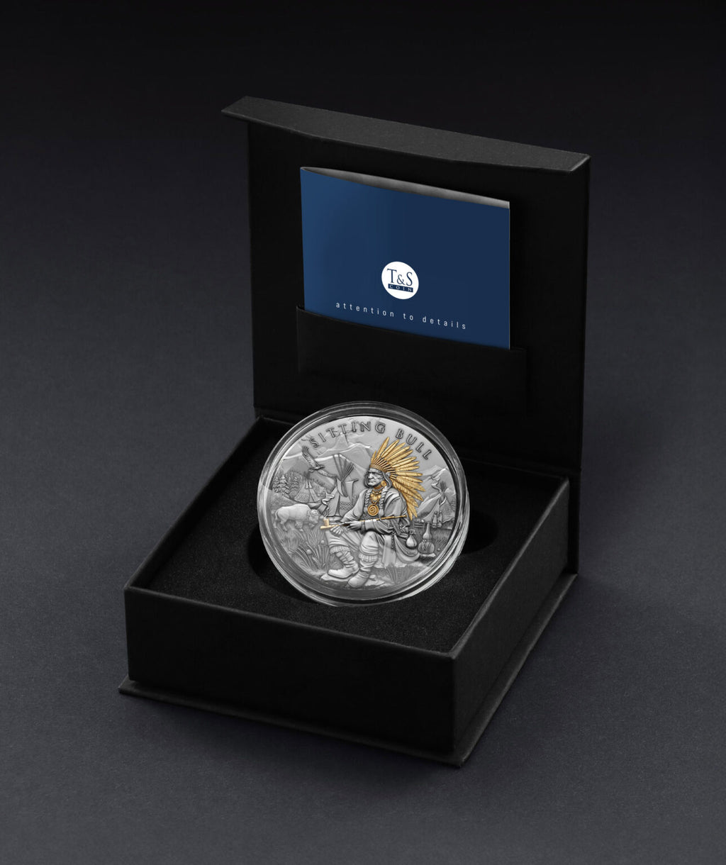 Sitting Bull – Legendary Warriors 2oz Silver High Relief Coin | Niue $5