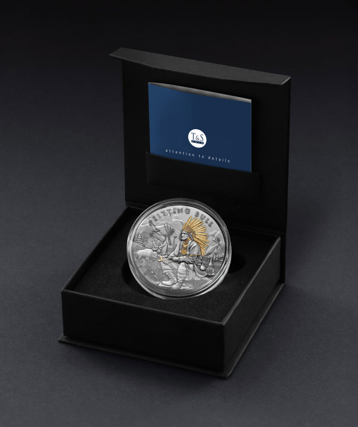 Sitting Bull – Legendary Warriors 2oz Silver High Relief Coin | Niue $5