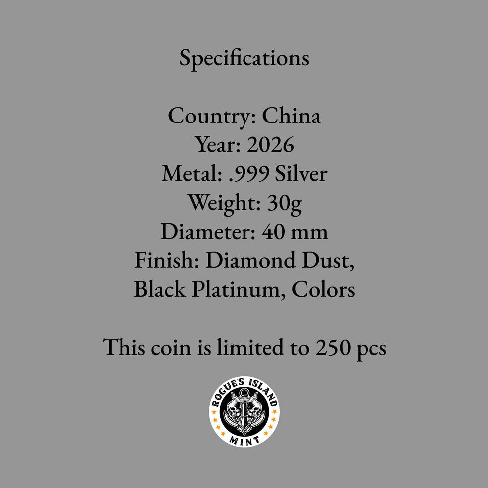2026 China Panda – Triple Black Diamond Edition 30g Silver Coin – 250 Mintage