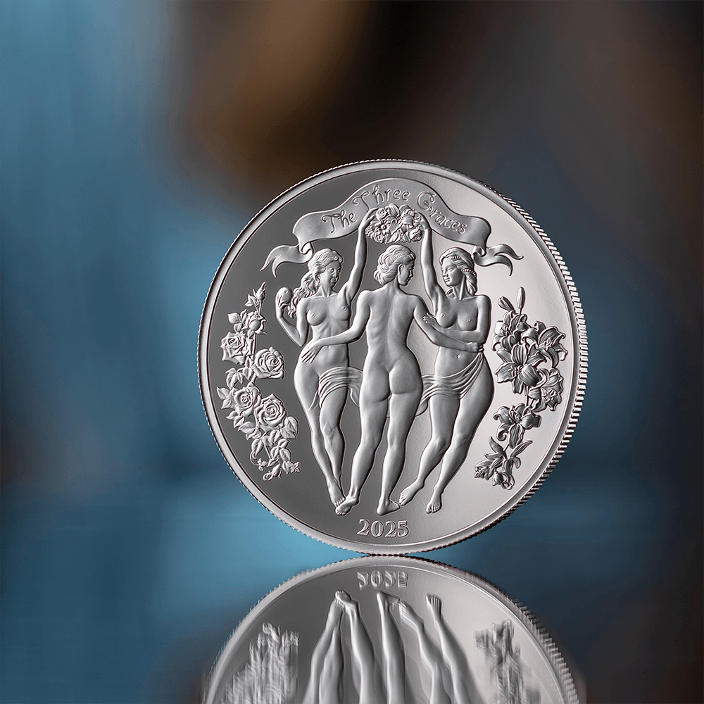 The Three Graces – 2025 Cameroon 1oz Silver Premium BU Coin