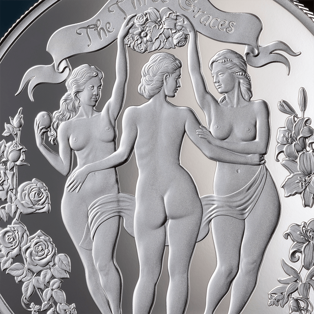 The Three Graces – 2025 Cameroon 1oz Silver Premium BU Coin