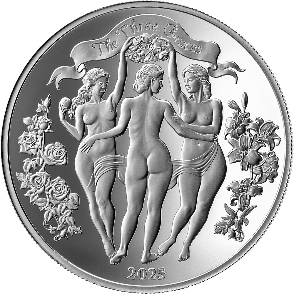 The Three Graces – 2025 Cameroon 1oz Silver Premium BU Coin
