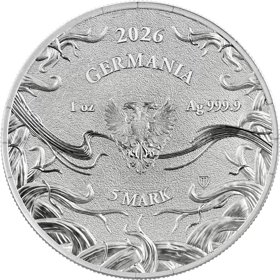 2026 Germania Mint Norns: Werdanda 1oz Silver BU Coin – 5 Mark .9999 Fine Silver
