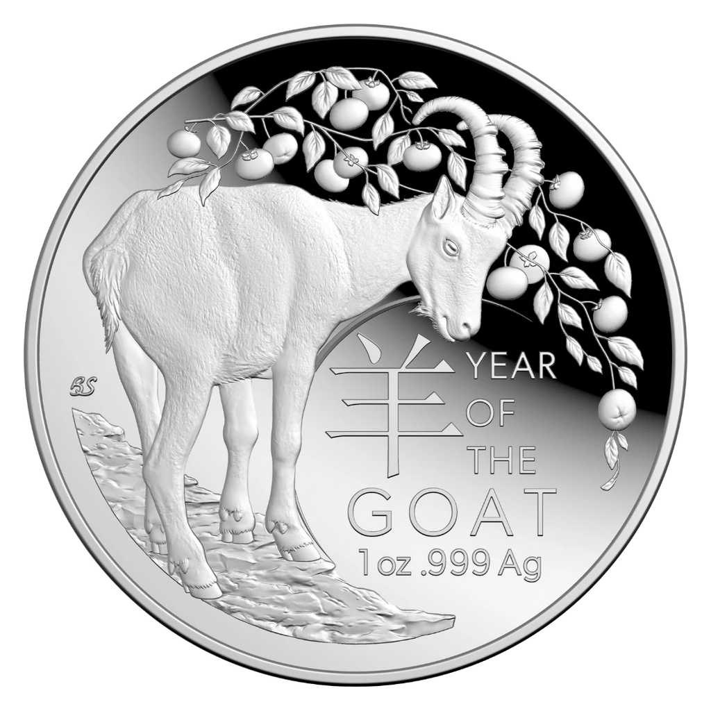 2027 $5 Lunar Series – Year of the Goat Silver Proof Domed Coin