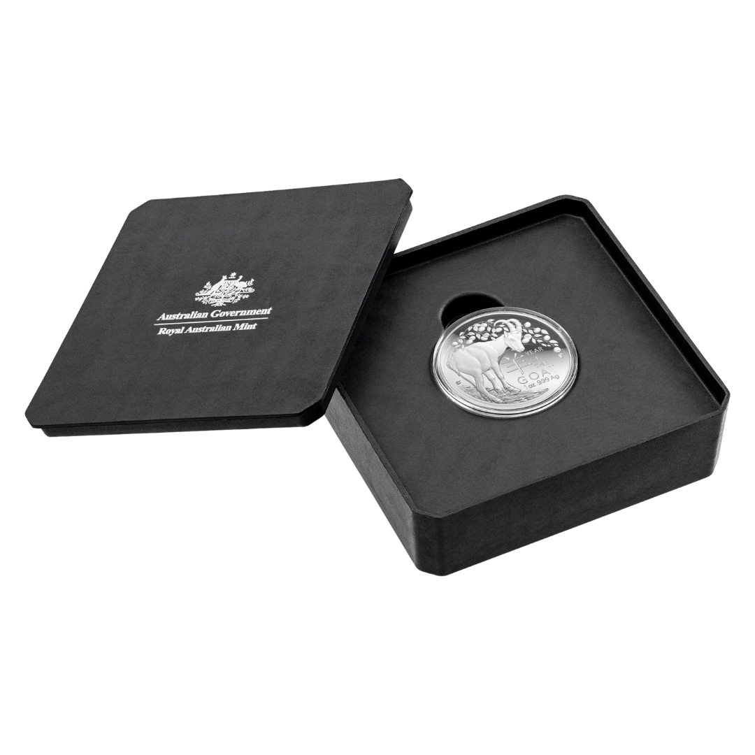 2027 $5 Lunar Series – Year of the Goat Silver Proof Domed Coin