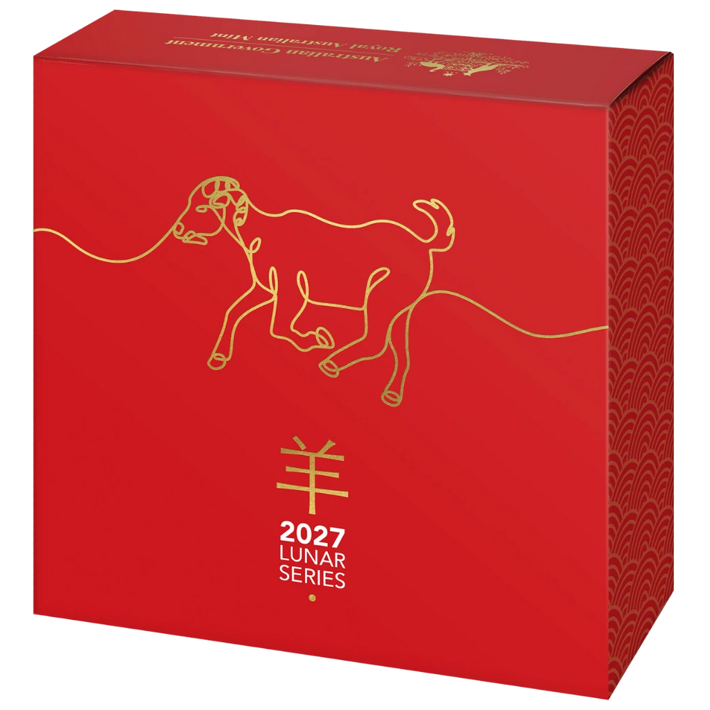 2027 $5 Lunar Series – Year of the Goat Silver Proof Domed Coin