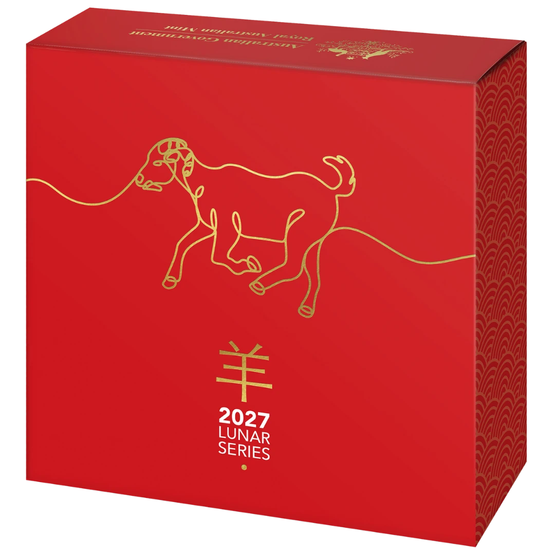 2027 $5 Lunar Series – Year of the Goat Silver Proof Domed Coin