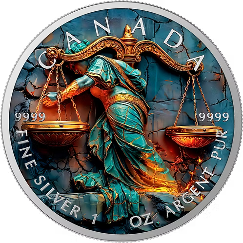 Libra – Stone Zodiac Series 2025 $5 Canada 1 oz Silver Coloured Coin