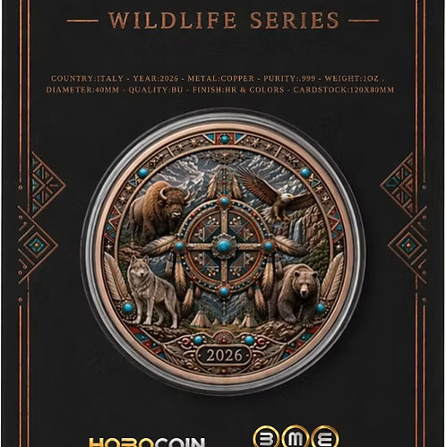 SPIRIT OF THE TRIBES Wildlife Series 1 Oz Copper Card Round 2026