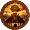 Mexico Aztec Empire 5oz Copper Medal