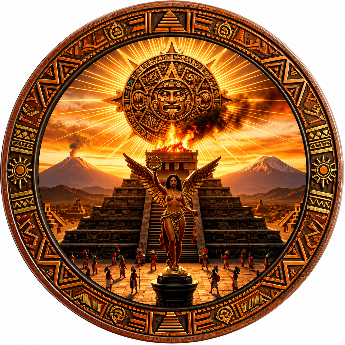 Mexico Aztec Empire 5oz Copper Medal