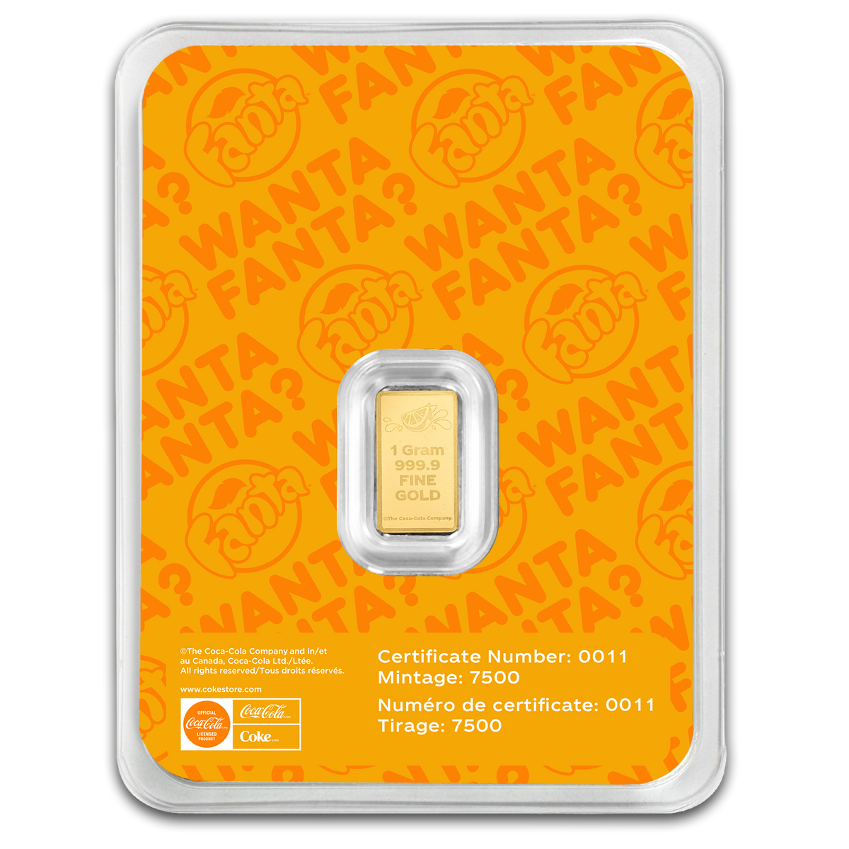 PAMP Orange Fanta 1g Gold Bar