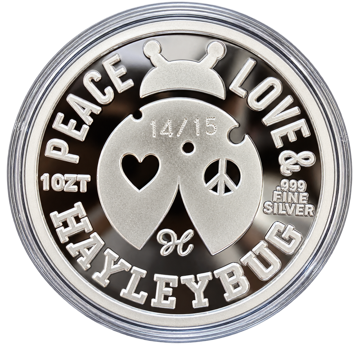 Hayleybug Mint – Captain of the Blood Moon 1oz .999 Fine Silver Colourised Pirate Round