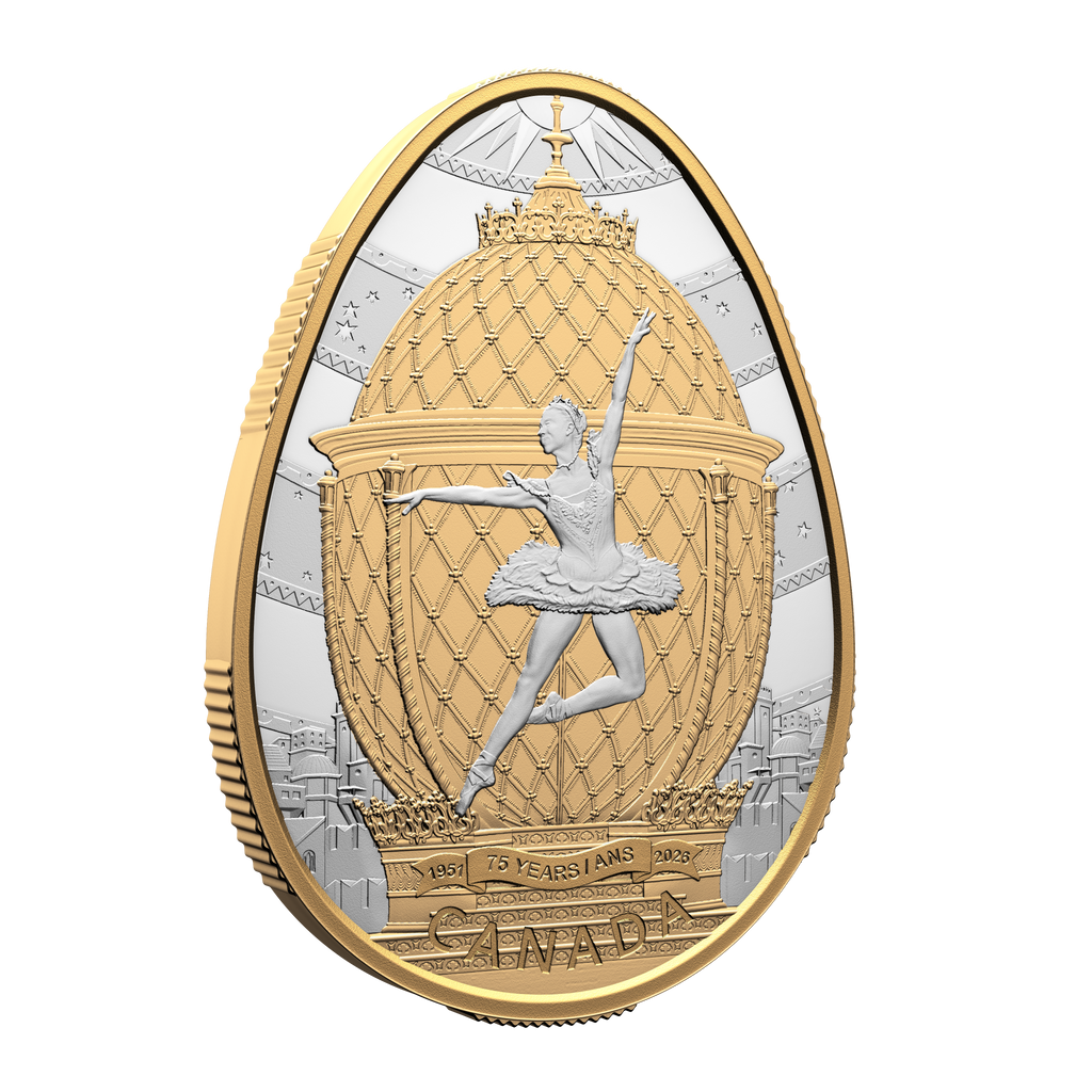2026 Royal Canadian Mint National Ballet of Canada 75th Anniversary 1oz Silver Proof Egg Shaped Coin