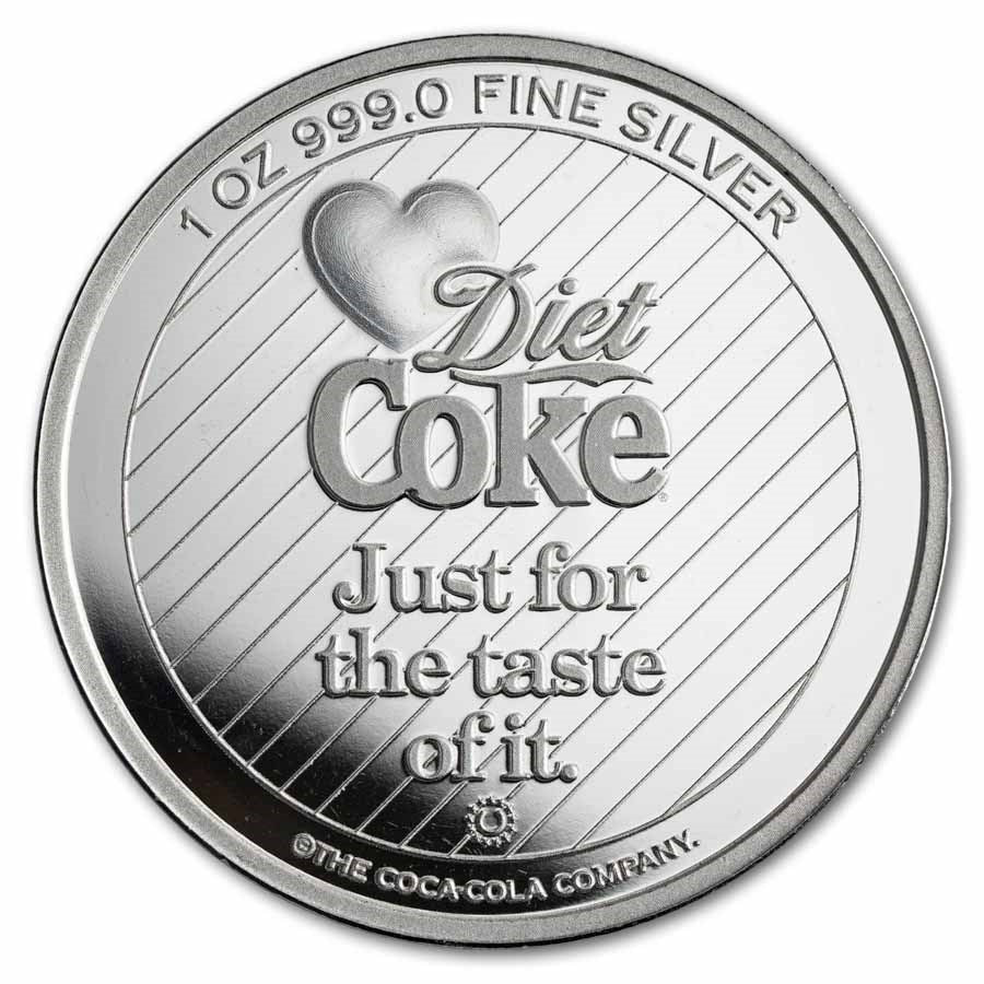Coca-Cola® Diet Coke 1oz Silver Struck Round in TEP – 2,500 Mintage