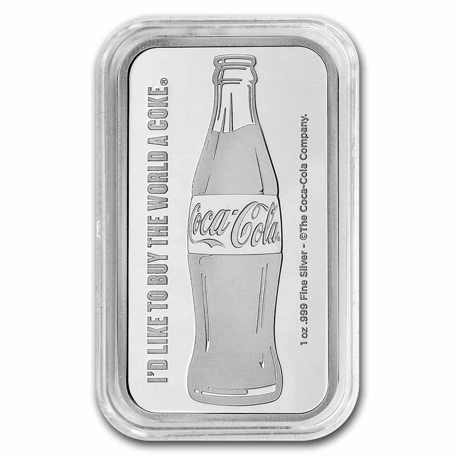 Coca-Cola® 1 oz Silver Struck Bar (In Capsule)