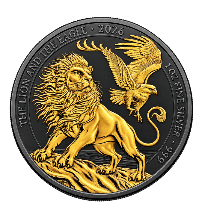 2026 UK The Lion and the Eagle – Golden Enigma 1oz .9999 Silver Coin – £2 – 3,000 Mintage