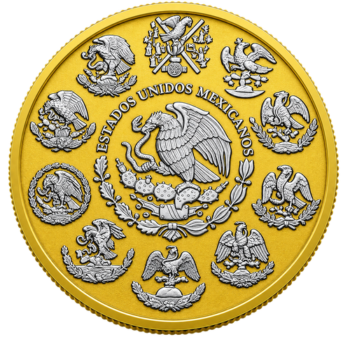 2024 Mexico Libertad – Yellow Gold & White Rhodium 1oz .999 Silver Coin – 500 Mintage