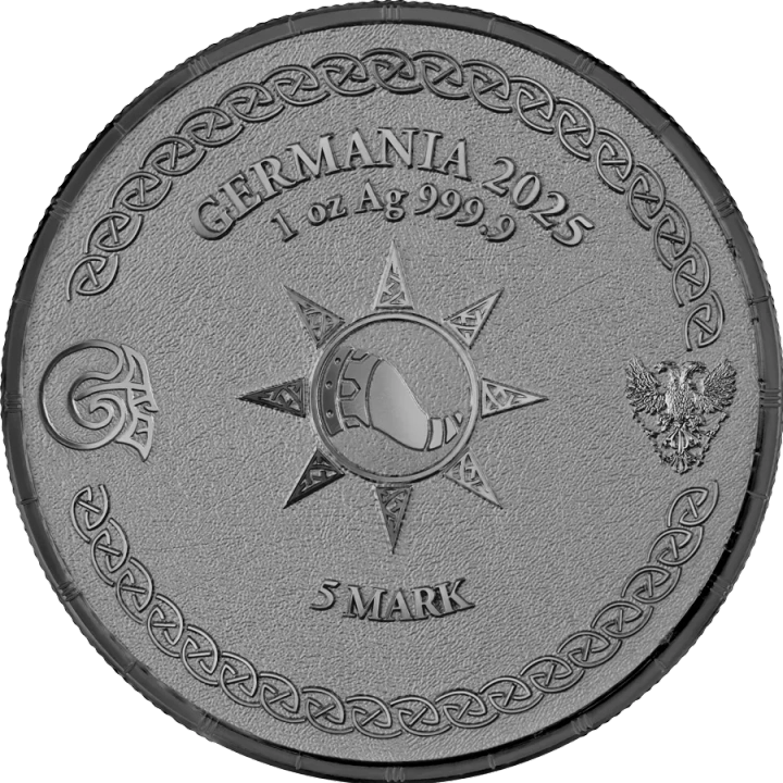 2025 Germania Mint Ragnarök: Heimdall – 1 oz Black Silver BU