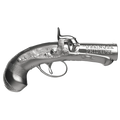 2026 Liberia Deringer Pistol Shaped 1oz Silver Antique 3D Coin – Mintage 1,000