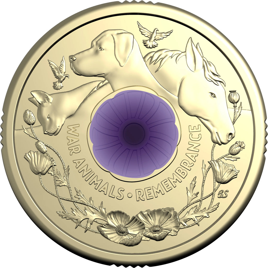 2024 $2 'C' Mintmark Coloured Uncirculated Coin – War Animals Remembrance | Royal Australian Mint