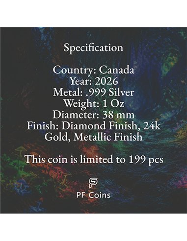 2026 Canada Maple Leaf Imperial Spectrum Edition 1oz Silver Coin